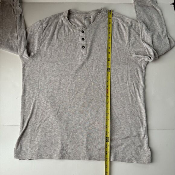 APT. 9 Men's Beige Long Sleeve Casual Henley Shirt Size Large - Picture 7 of 11